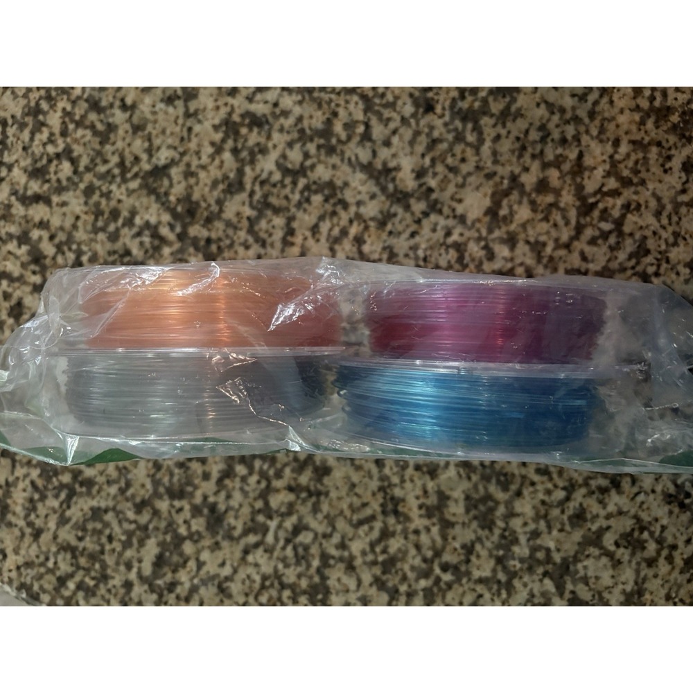 Lot of 4 AMOLEN PLA Crystal 3D Printer Filament 1.75mm Transparent Colors